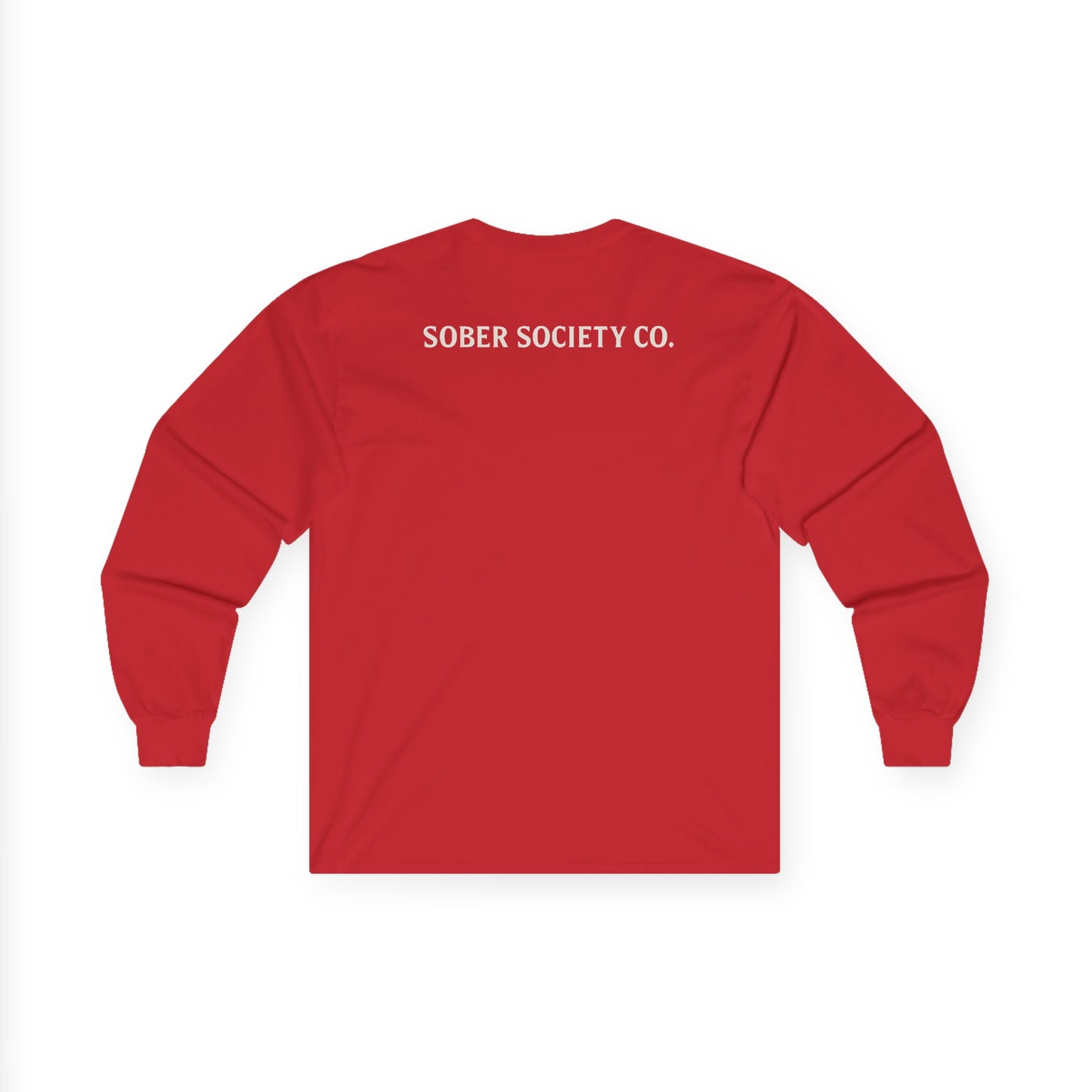 Sober Society Long Sleeve Tee — 'SOBER.' Chest Logo & 'SOBER SOCIETY CO.' Back