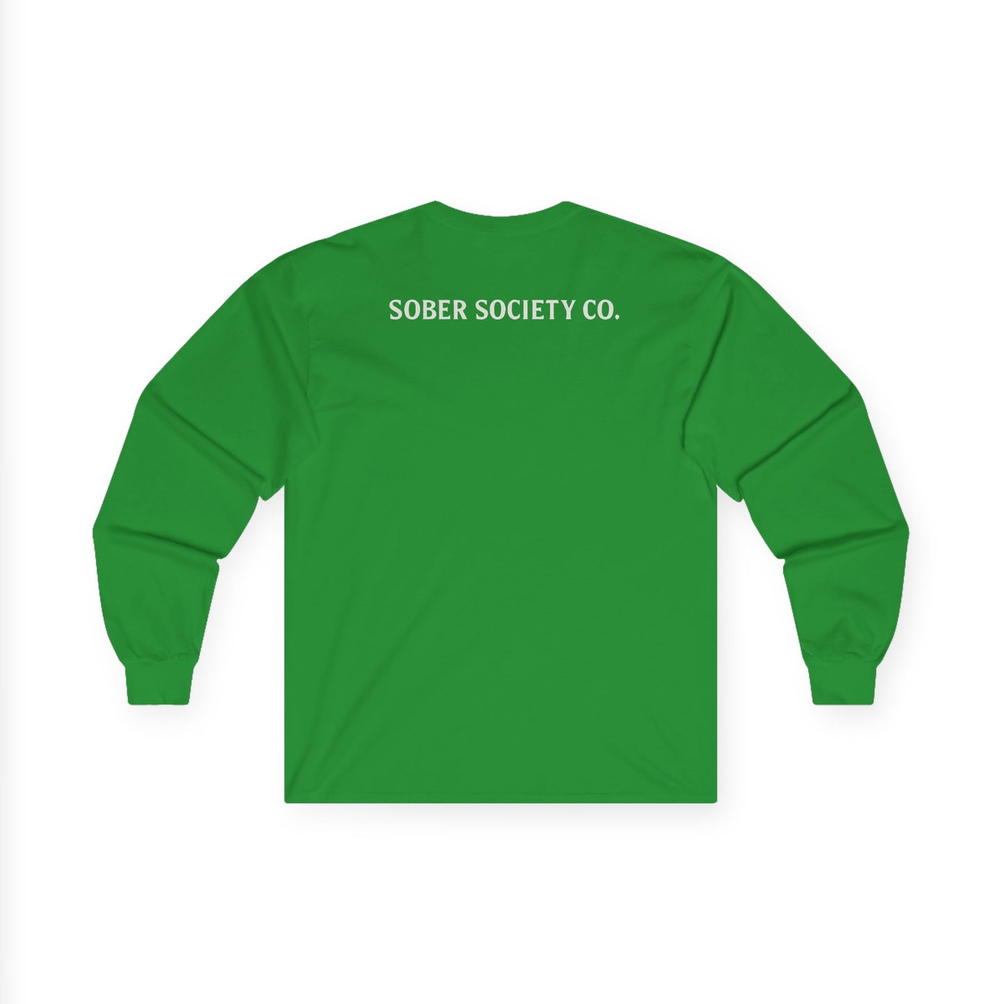 Sober Society Long Sleeve Tee — 'SOBER.' Chest Logo & 'SOBER SOCIETY CO.' Back