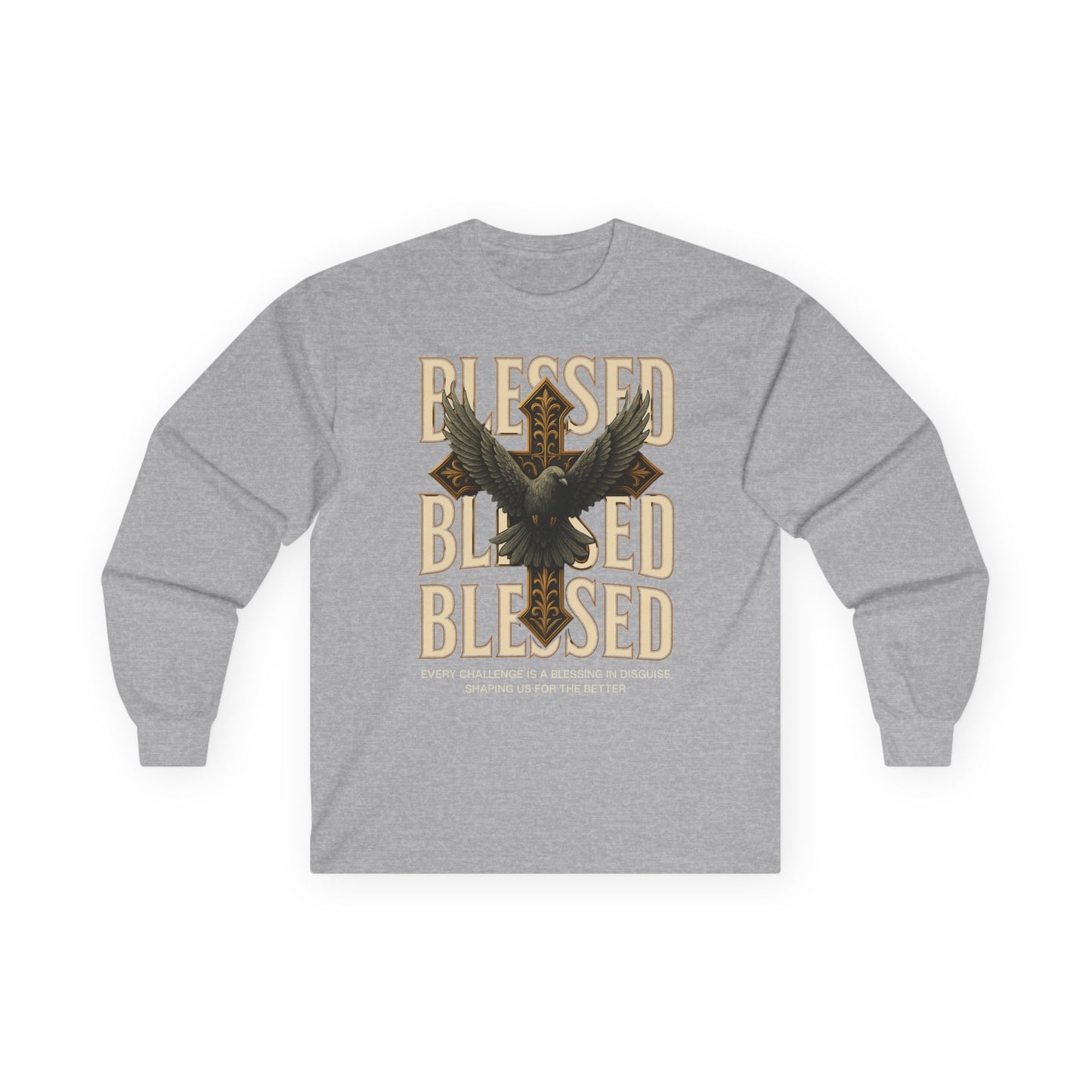 Blessed Eagle Long Sleeve Tee — 'Blessed' Inspirational Graphic Shirt