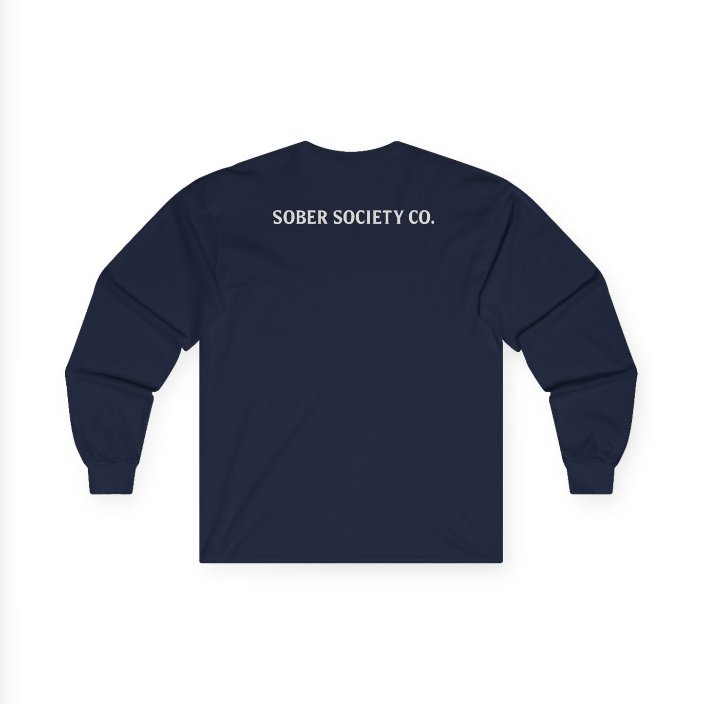 Sober Society Long Sleeve Tee — 'SOBER.' Chest Logo & 'SOBER SOCIETY CO.' Back