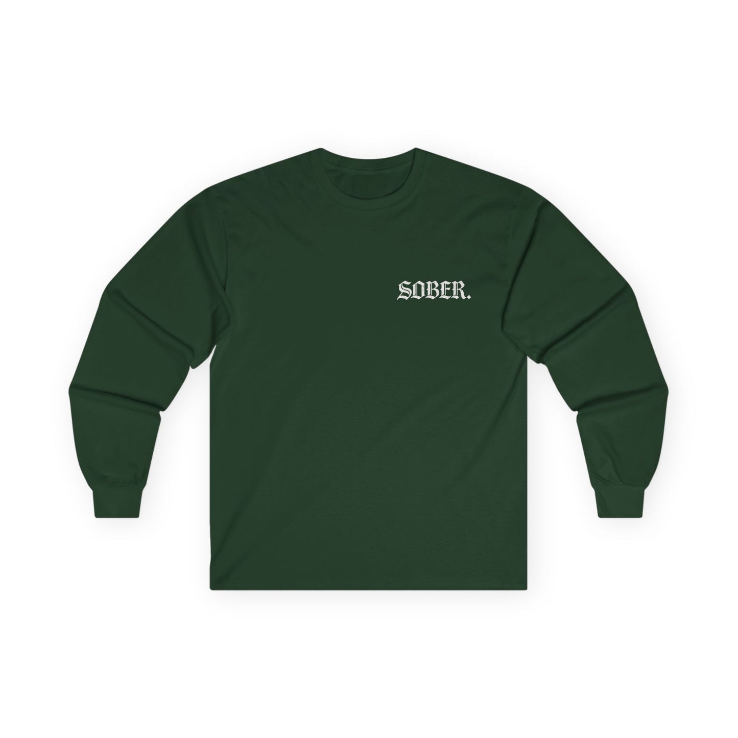 Sober Society Long Sleeve Tee — 'SOBER.' Chest Logo & 'SOBER SOCIETY CO.' Back