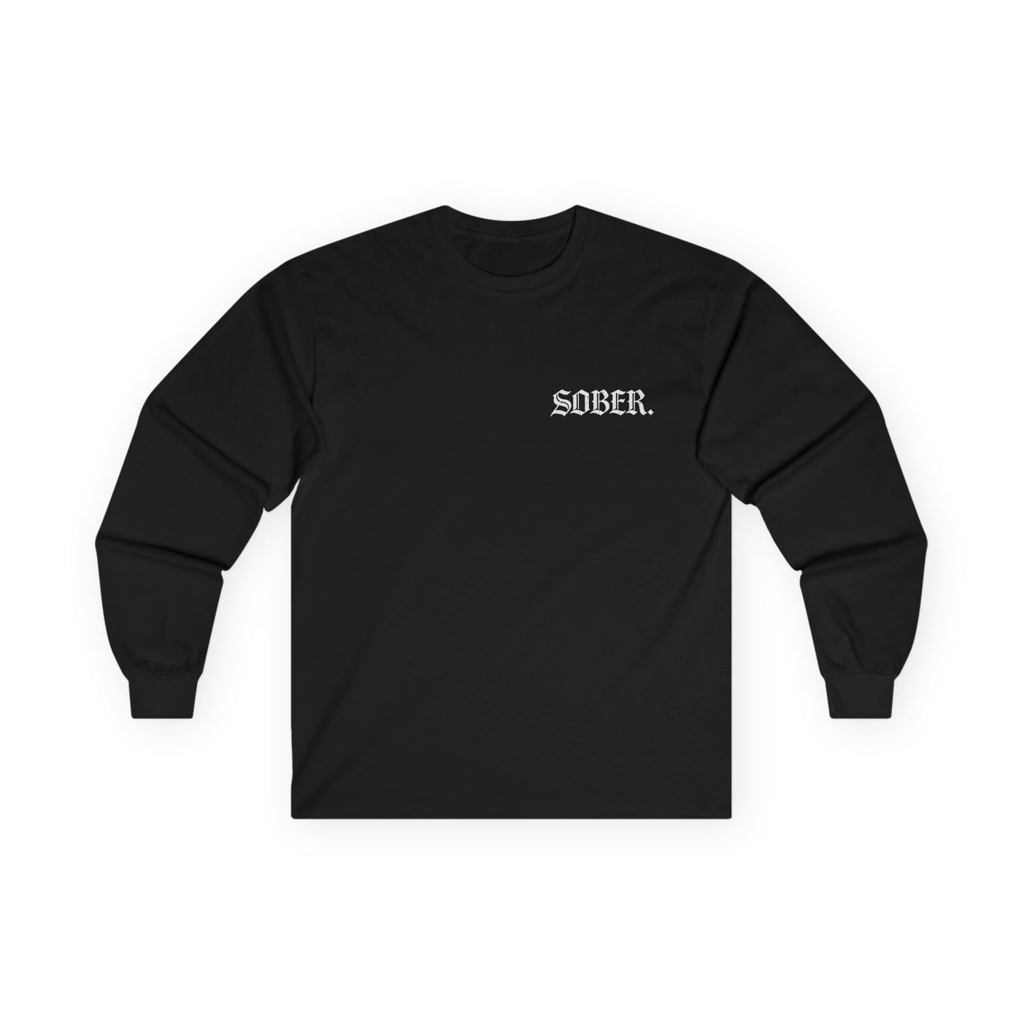 Sober Society Long Sleeve Tee — 'SOBER.' Chest Logo & 'SOBER SOCIETY CO.' Back