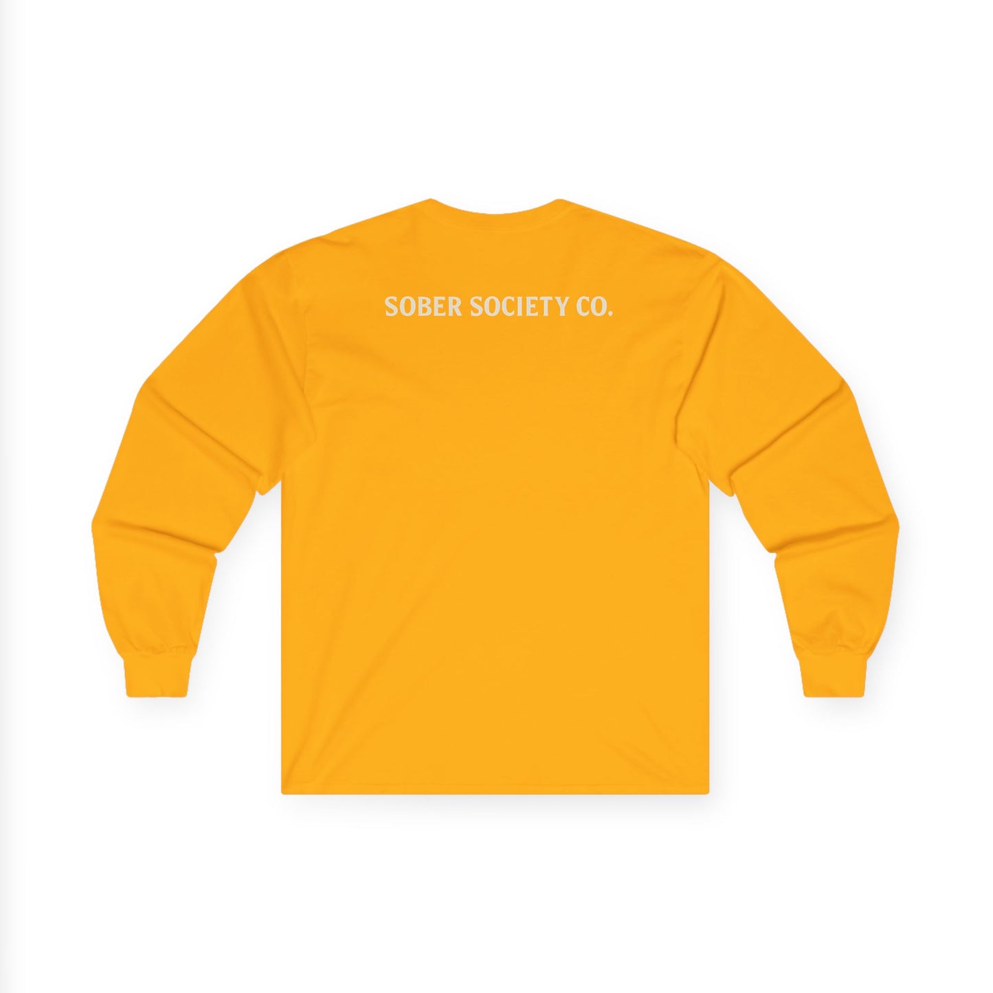 Sober Society Long Sleeve Tee — 'SOBER.' Chest Logo & 'SOBER SOCIETY CO.' Back