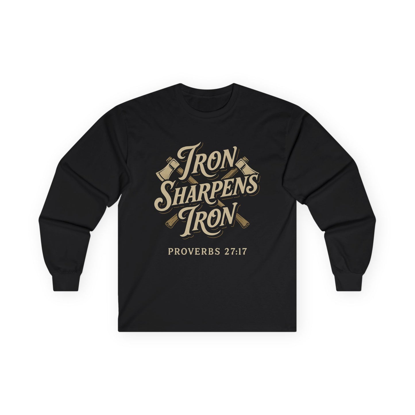 Long Sleeve Tee — "Iron Sharpens Iron" Proverbs 27:17 Christian Motivational Shirt