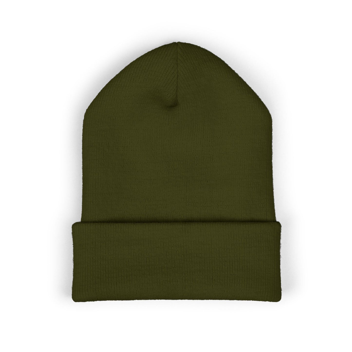 Sober Society Embroidered Cuffed Beanie — Yellow Recovery Knit Hat